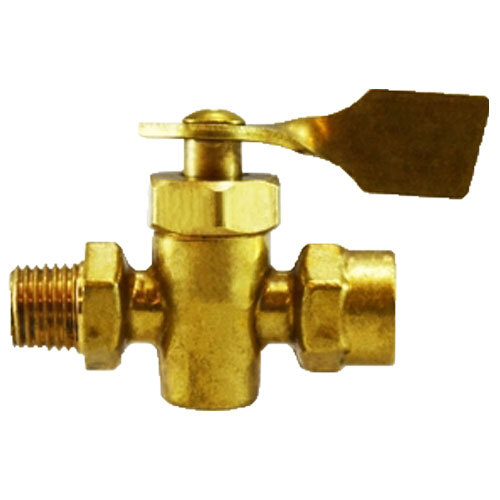 MD-46406M 1/4 X 1/4 BRASS SOLID BOTTOM FUEL VALVE MALE PIPE X MALE PIPE