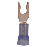 16-14 AWG NYLON INSULATED BRAZED BARREL SNAP SPADE CONNECTOR WITH #10 STUD