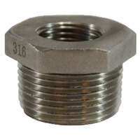 1/2 X 1/4 316 STAINLESS STEEL PIPE HEX BUSHING