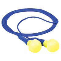 E-A-R PUSH-INS DISPOSABLE CORDED EAR PLUGS, POD SHAPE, 28 DB, BLUE/YELLOW, 100 PAIRS