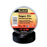 3M SCOTCH SUPER 33+ 33-3/4X76FT-1 BLACK ELECTRICAL TAPE - 0.75 IN X 76 FT, 7 MIL THICK - 29035