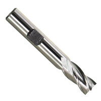 1/8 HSS 4 FLUTE SINGLE END CENTER CUTTING SQUARE END MILL 3/8 SHANK 2 5/16 OVERALL LENGTH