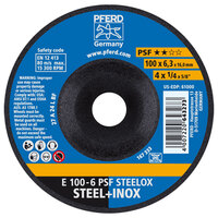 4 X 1/4 GRINDING WHEEL 5/8 ARBOR PSF STEELOX DEPRESSED CENTER TYPE 27