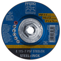 4 1/2 X 1/4 GRINDING WHEEL 5/8-11 ARBOR PSF STEELOX DEPRESSED CENTER TYPE 27