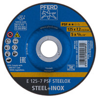 5 X 1/4 GRINDING WHEEL 7/8 ARBOR PSF STEELOX DEPRESSED CENTER TYPE 27