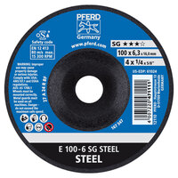 4 X 1/4 GRINDING WHEEL 5/8 ARBOR SG STEEL DEPRESSED CENTER TYPE 27