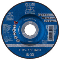 4 1/2 X 1/4 GRINDING WHEEL 7/8 ARBOR SG INOX DEPRESSED CENTER TYPE 27 ALUMINUM OXIDE
