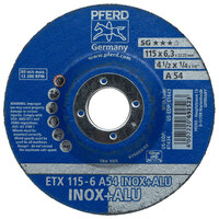 4 1/2 X 1/4 X 54 GRIT POLIFLEX TEXTILE WHEEL 7/8 ARBOR TX INOX + ALU DEPRESSED CENTER TYPE 27