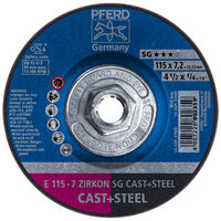 4 1/2 X 1/4 GRINDING WHEEL 5/8-11 ARBOR ZIRCON SG CAST+STEEL DEPRESSED CENTER TYPE 27