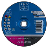9 X 1/4 GRINDING WHEEL 7/8 ARBOR ZIRCON SG CAST+STEEL DEPRESSED CENTER TYPE 27
