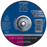 9 X 1/4 GRINDING WHEEL 5/8-11 ARBOR ZIRKON SG CAST + STEEL DEPRESSED CENTER TYPE 27