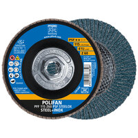 4 1/2 X 60 GRIT POLIFAN FLAP DISC 5/8-11 ARBOR Z PSF STEELOX TYPE 27