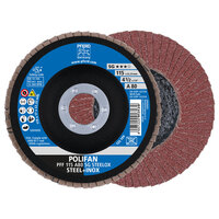 4 1/2 X 80 GRIT POLIFAN FLAP DISC 7/8 ARBOR A SG STEELOX TYPE 27