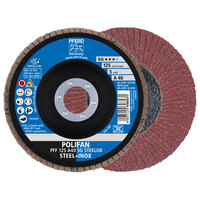 5 X 40 GRIT POLIFAN FLAP DISC 7/8 ARBOR A SG STEELOX TYPE 27