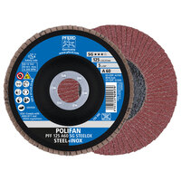 5 X 60 GRIT POLIFAN FLAP DISC 7/8 ARBOR A SG STEELOX TYPE 27