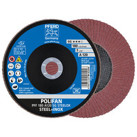 7 X 120 GRIT POLIFAN FLAP DISC 7/8 ARBOR A SG STEELOX TYPE 27