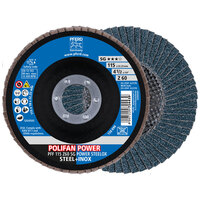 4 1/2 X 60 GRIT POLIFAN FLAP DISC 7/8 ARBOR  Z SG POWER STEELOX TYPE 27