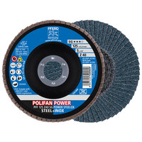 5 X 40 GRIT POLIFAN FLAP DISC 7/8 ARBOR  Z SG POWER STEELOX TYPE 27