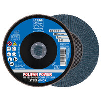 7 X 40 GRIT POLIFAN FLAP DISC 7/8 ARBOR  Z SG POWER STEELOX TYPE 27