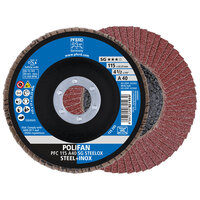 4 1/2 X 40 GRIT POLIFAN FLAP DISC 7/8 ARBOR  A SG STEELOX TYPE 29