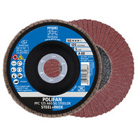 5 X 60 GRIT POLIFAN FLAP DISC 7/8 ARBOR  A SG STEELOX TYPE 29