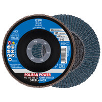 4 1/2 X 40 GRIT POLIFAN FLAP DISC 7/8 ARBOR  Z SG STEELOX TYPE 29