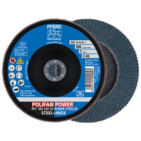 7 X 40 GRIT POLIFAN FLAP DISC 7/8 ARBOR  Z SG STEELOX TYPE 29