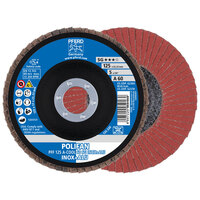 5 X 60 GRIT POLIFAN FLAP DISC 7/8 ARBOR ALUMINUM OXIDE A-COOL SG INOX + ALU TYPE 27