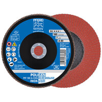 7 X 80 GRIT POLIFAN FLAP DISC 7/8 ARBOR ALUMINUM OXIDE A-COOL SG INOX + ALU TYPE 27