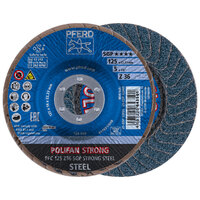 5 X 36 GRIT POLIFAN FLAP DISC 7/8 ARBOR ZIRCONIA Z SGP STRONG STEEL TYPE 29