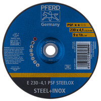 9 X 1/8 GRINDING WHEEL 7/8 ARBOR PSF STEELOX DEPRESSED CENTER TYPE 27