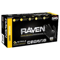 L -RAVEN POWDER FREE NITRILE DISPOSABLE GLOVES - 1 BOXES / 100 GLOVES |7 MIL
