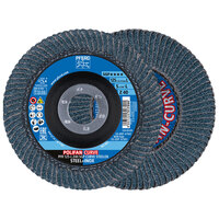 5 X 40 GRIT POLIFAN FLAP DISC 7/8 ARBOR LARGE RADIUS ZIRCONIA Z SGP CURVE STEELOX TYPE PFR