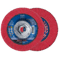 4 1/2 X 60 GRIT POLIFAN FLAP DISC 5/8-11 ARBOR CERAMIC OXIDE CO SGP CURVE STEELOX TYPE PFR