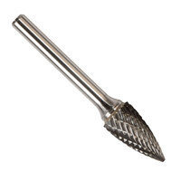 SG-41 1/8 X 1/4 MINIATURE CARBIDE BUR TREE POINTED END SINGLE CUT 1/8 SHANK