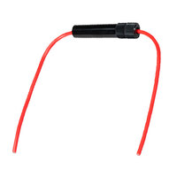 10 AWG 35 AMP AGC HEAVY DUTY INLINE FUSE HOLDER 6" RED WIRE LEADS