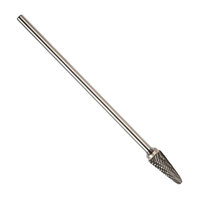 SL-3L6 3/8 X 1 1/16 X 6 EXTRA LONG CARBIDE BUR CONE RADIUS END 14 DEGREE DOUBLE CUT 1/4 SHANK