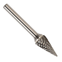 SM-4L 3/8 X 1 CARBIDE BUR CONE POINTED END DOUBLE CUT 1/4 SHANK