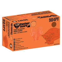 PANTHER GUARD DISPOSABLE NITRILE GLOVES POWDER FREE ORANGE 6 MIL RAISED DIAMOND XL 100/PACK