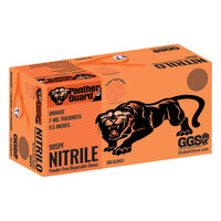PANTHER GUARD DISPOSABLE NITRILE GLOVES POWDER FREE ORANGE 7 MIL TRACTOR TREAD LARGE 100/PACK