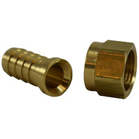 3/8 X 3/8 BRASS HOSE BARB 37 DEGREE JIC FEMALE HEX FLARE SWIVEL