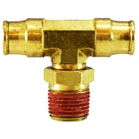 1/4 X 1/8 BRASS PUSH-IN SWIVEL MALE BRANCH TEE