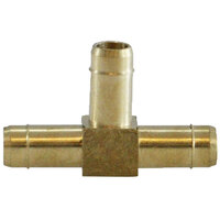 3/8 X 3/8 X 1/4  BRASS SINGLE BARBED UNION TEE FOR PLASTIC TUBING