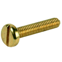 #10-32 x 1 1/2 Brass Slotted Drive Pan Head Machine Screw
