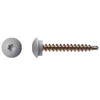 10 X 1 1/2 BRITE WHITE FINISH TORX DRIVE ECLIPSE HEAD WOODBINDER METAL ROOFING SCREW 100 COUNT