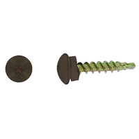 10 X 1 1/2 COCOA BROWN FINISH TORX DRIVE ECLIPSE HEAD WOODBINDER METAL ROOFING SCREW 100 COUNT