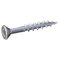 8 X 1 ZINC FINISH STEEL SQUARE DRIVE FLAT HEAD WITH NIBS PARTICLE BOARD SCREW