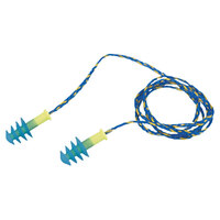 FUSION MULTIPLE-USE CORDED EAR PLUG THERMOPLASTIC ELASTOMER BLUE/YELLOW 100/BOX