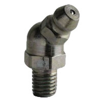 1/4-28 ZINC FINISH STEEL 45 DEGREE ANGLE TAPER THREAD GREASE FITTING WITH BALL CHECK H1636Z3