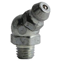 1/4-28 ZINC FINISH STEEL 45 DEGREE ANGLE TAPER THREAD GREASE FITTING WITH BALL CHECK H1637Z3